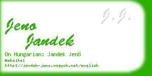 jeno jandek business card