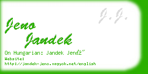 jeno jandek business card